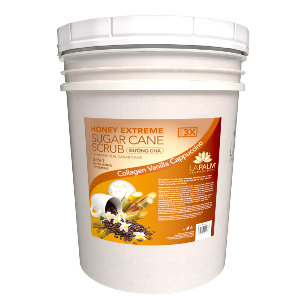  La Palm Sugar Cane Scrub - Vanilla Cappuccino - 1 Bucket by La Palm sold by DTK Nail Supply