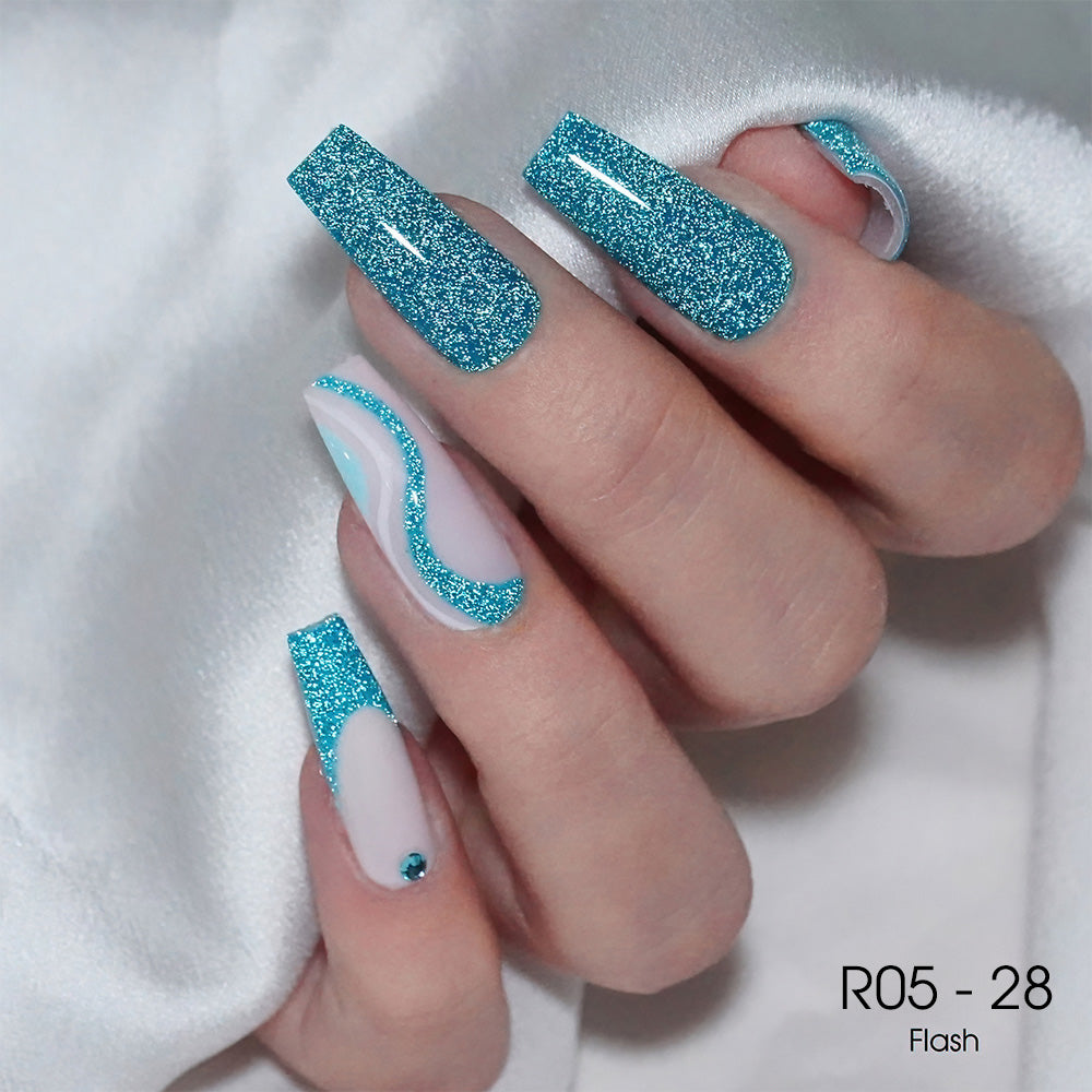 LAVIS Reflective R05 - 28 - Gel Polish 0.5 oz - Glow With The Flow Reflective Collection by LAVIS NAILS sold by DTK Nail Supply