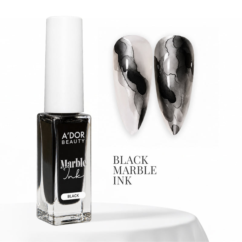 A'DOR Marble Ink - Black 10ml Nail Art Liner Ink - DTK Nail Supply
