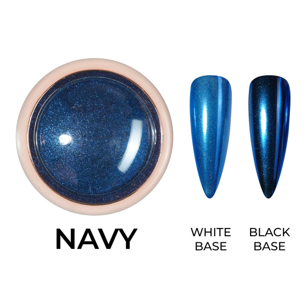  JC22 - Classic Chrome Nail Powder - Navy by Chrome sold by DTK Nail Supply