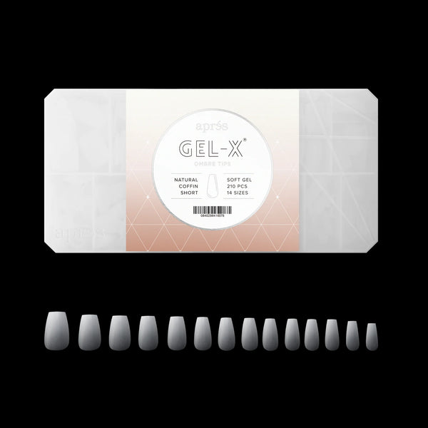  Apres Gel-X Ombre Tips  - Natural Coffin Short by Apres sold by DTK Nail Supply