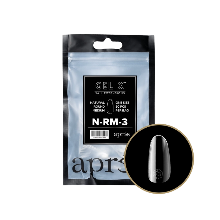 APRES - Gel-X Natural Round Medium #3 Refill Bag