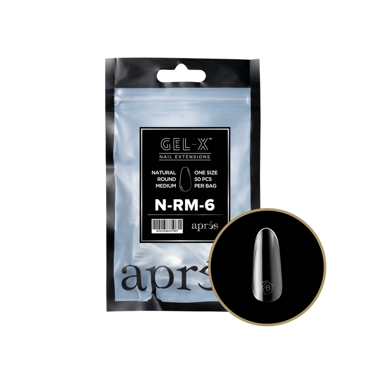 APRES - Gel-X Natural Round Medium #6 Refill Bag