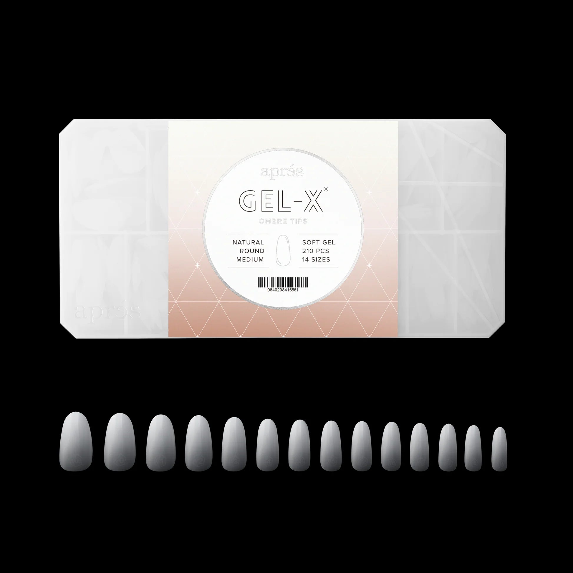  Apres Gel-X Ombre Tips  - Natural Round Medium by Apres sold by DTK Nail Supply