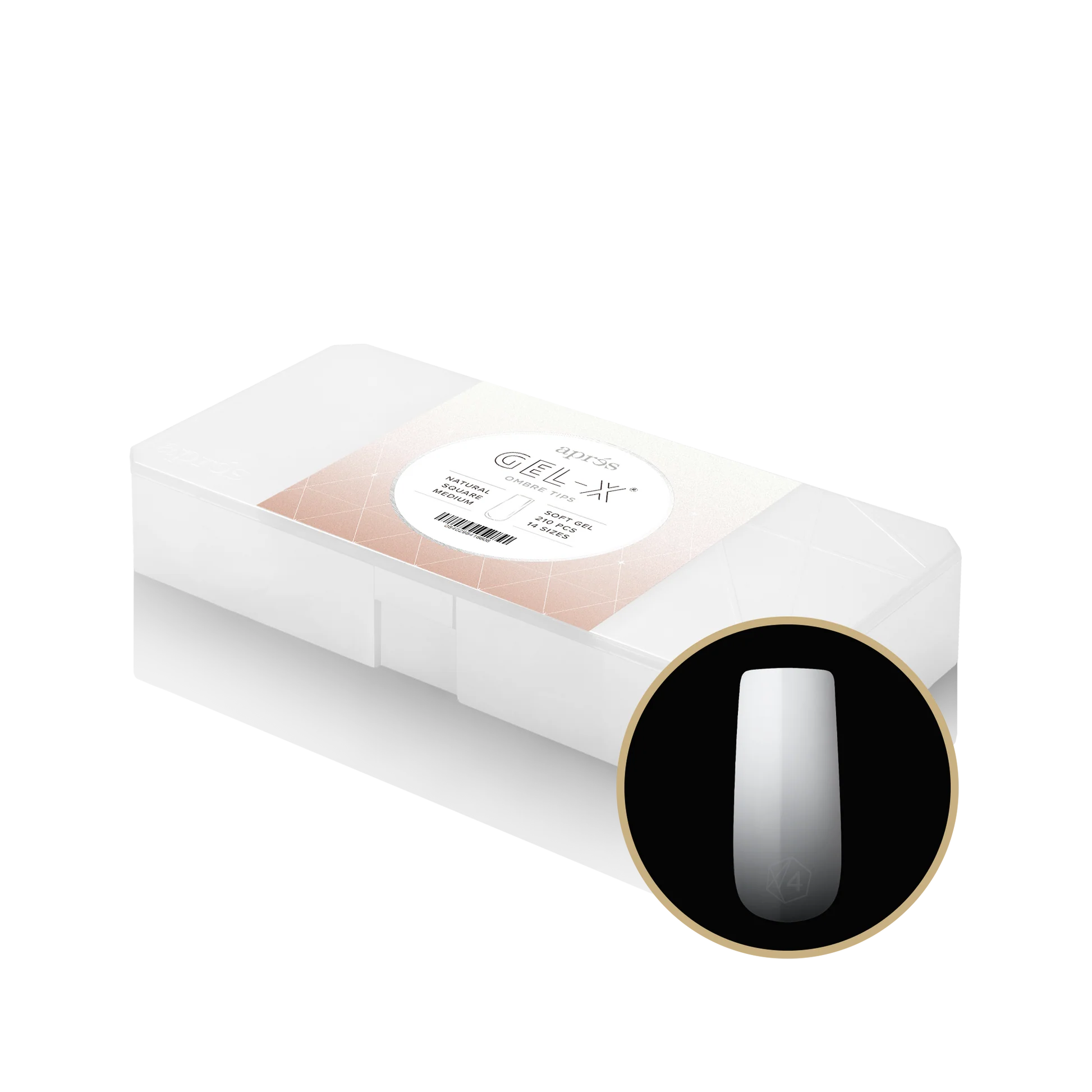  Apres Gel-X Ombre Tips  - Natural Square Medium by Apres sold by DTK Nail Supply