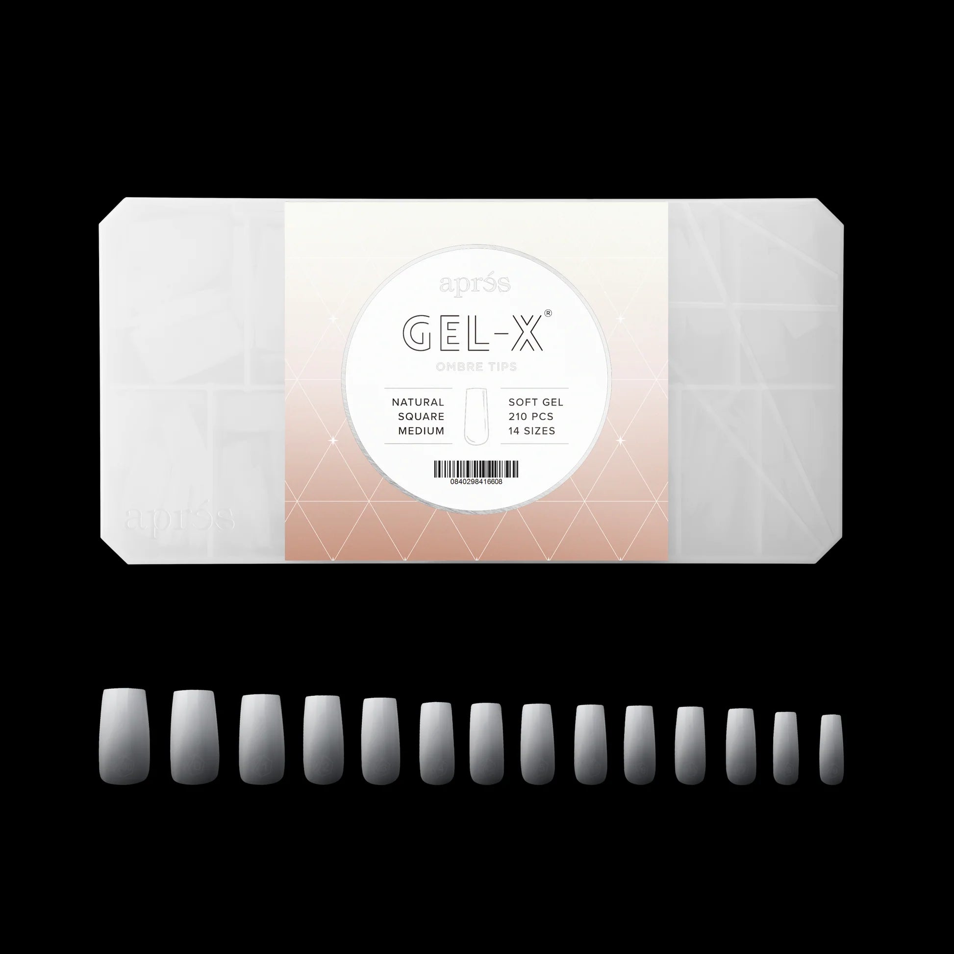  Apres Gel-X Ombre Tips  - Natural Square Medium by Apres sold by DTK Nail Supply