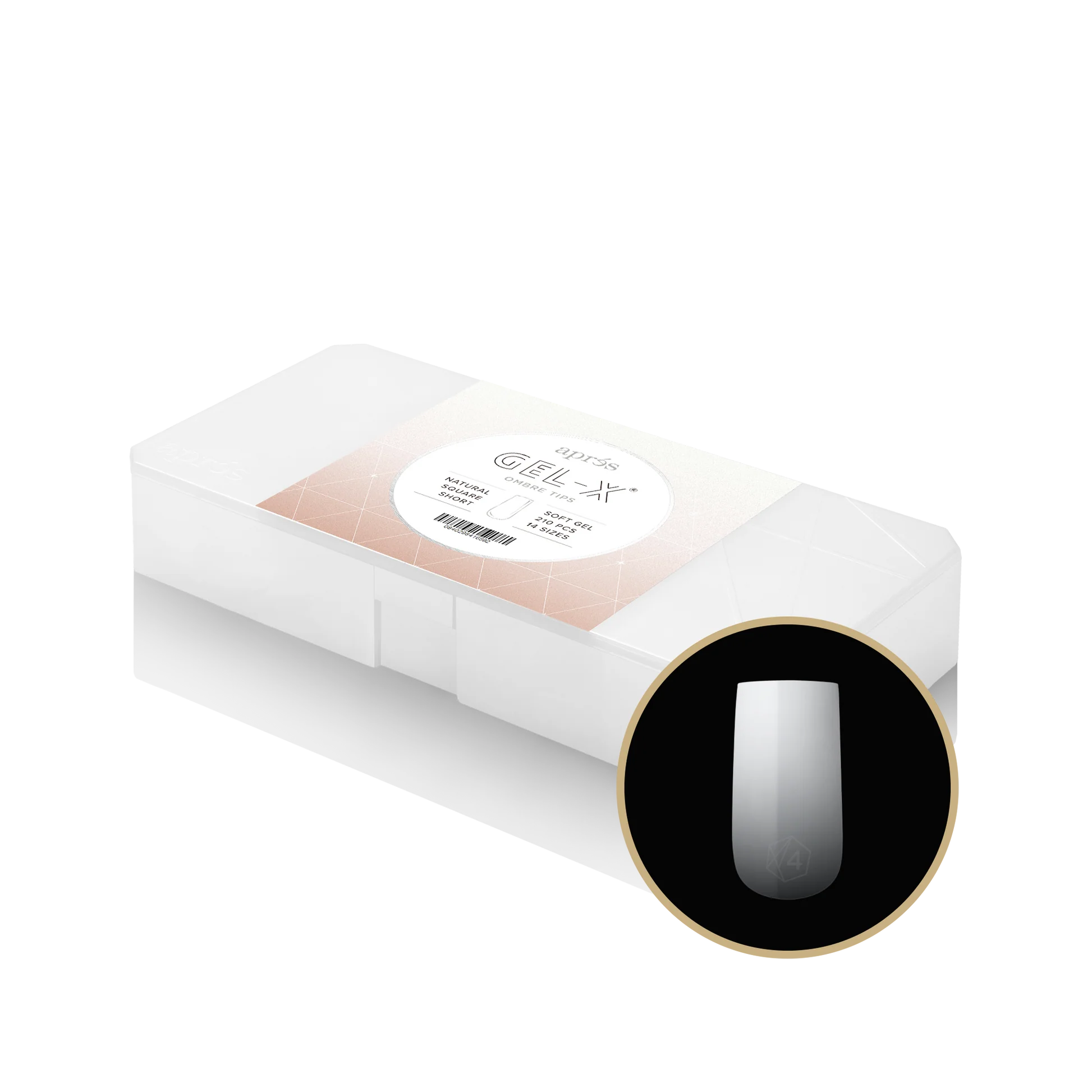  Apres Gel-X Ombre Tips  - Natural Square Short by Apres sold by DTK Nail Supply