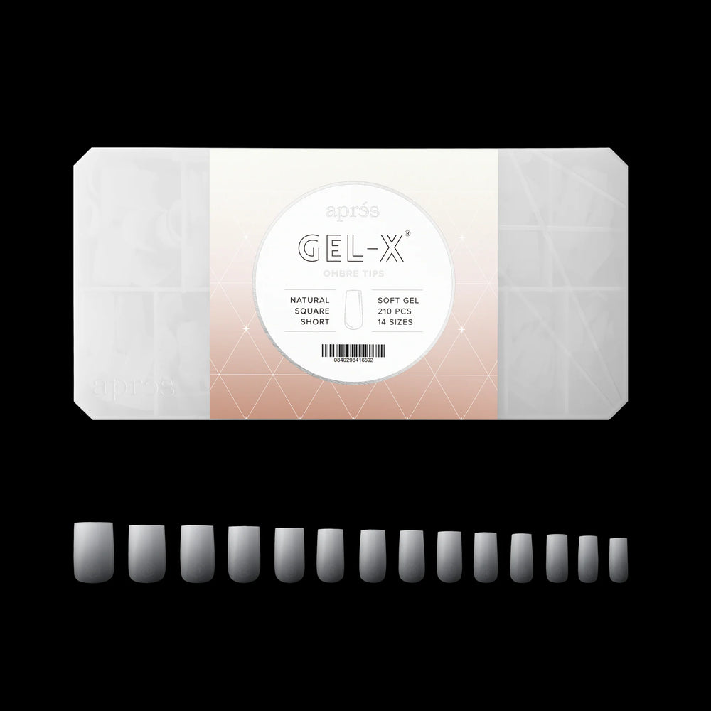  Apres Gel-X Ombre Tips  - Natural Square Short by Apres sold by DTK Nail Supply