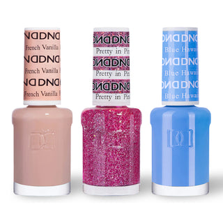  DND 3 Nail Lacquer - Set 12 NUDE, GLITTER & BLUE by DND - Daisy Nail Designs sold by DTK Nail Supply