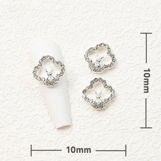 #184 Silver LX2 #183-184 2PCS Flower Frame Rabbit Nail Charm by Nail Charm sold by DTK Nail Supply