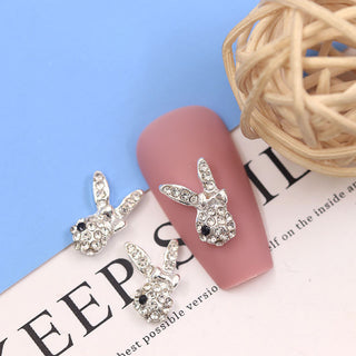 #351 Silver LX2 #351-352 2PCS Bunny with Bow Nail Charm by Nail Charm sold by DTK Nail Supply