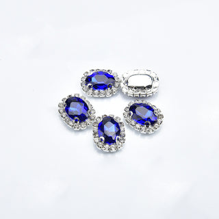 #171 Blue LX2 #168-174 2PCS Diamond Frame Oval Gem Nail Charm by Nail Charm sold by DTK Nail Supply