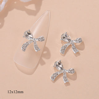 #359 Silver LX2 #358-359 2PCS Crystal Bow Nail Charm by Nail Charm sold by DTK Nail Supply