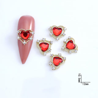  LX2 #257-272 2PCS Gold Halo Heart Nail Charm by Nail Charm sold by DTK Nail Supply