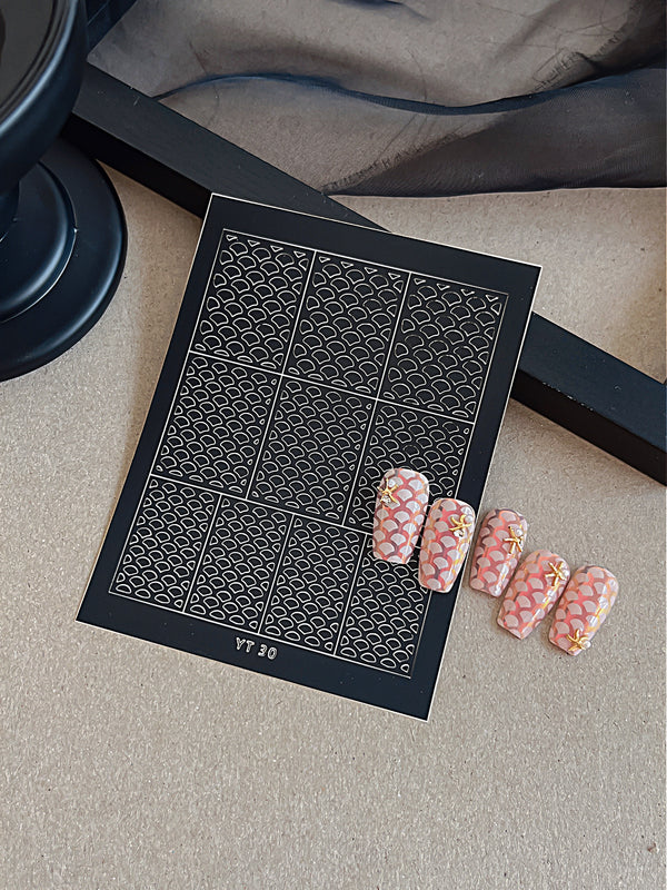 Spray Painted Nail Art Stickers H368 - Scales
