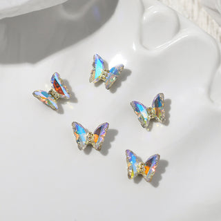 LX2 #443-448 2PCS Crystal Butterfly Nail Charm