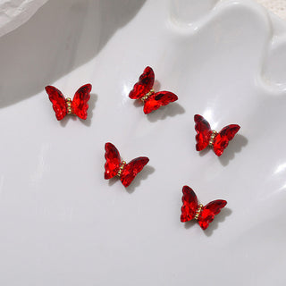 LX2 #443-448 2PCS Crystal Butterfly Nail Charm