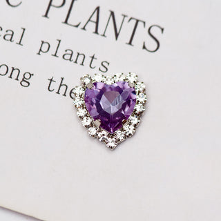 #180 Purple LX2 #177-182 2PCS Diamond Frame Heart Gem Nail Charm by Nail Charm sold by DTK Nail Supply