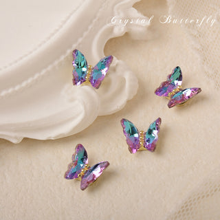 #311 Purple Blue #1 LX2 #307-314 2PCS Crystal Butterfly Nail Charm by Nail Charm sold by DTK Nail Supply