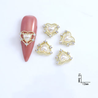  LX2 #257-272 2PCS Gold Halo Heart Nail Charm by Nail Charm sold by DTK Nail Supply