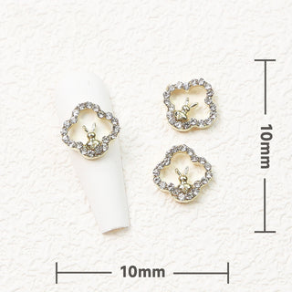 #183 Glod LX2 #183-184 2PCS Flower Frame Rabbit Nail Charm by Nail Charm sold by DTK Nail Supply