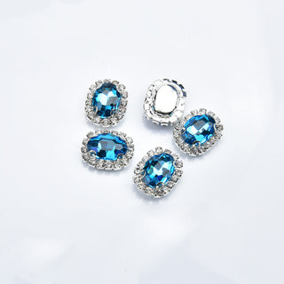 #169 Light Blue LX2 #168-174 2PCS Diamond Frame Oval Gem Nail Charm by Nail Charm sold by DTK Nail Supply