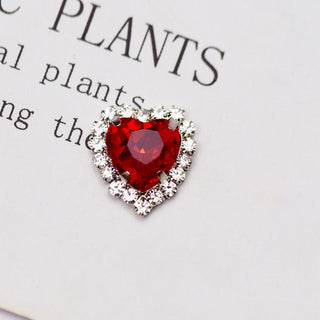 #181 Red LX2 #177-182 2PCS Diamond Frame Heart Gem Nail Charm by Nail Charm sold by DTK Nail Supply