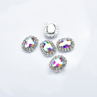 #170 Crystal LX2 #168-174 2PCS Diamond Frame Oval Gem Nail Charm by Nail Charm sold by DTK Nail Supply