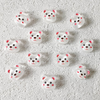 #376 2PCS White Bear Nail Charm