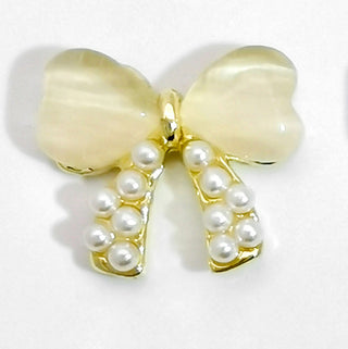  LX2 #357 2PCS Heart Bow Pearl Nail Charm by Nail Charm sold by DTK Nail Supply