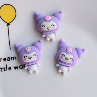 #344 2PCS Clay Happy Kuromi Nail Charm - Purple