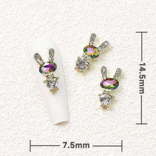  LX2 #140-148 2PCS Crystal Bunny Nail Charm by Nail Charm sold by DTK Nail Supply