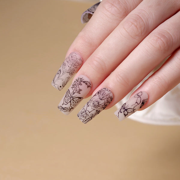 Nail Stamp Plate - 009 Wildflower