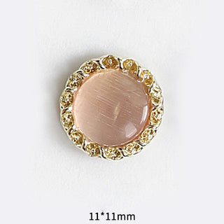 #55 Gold Pink LX2 #055-064 2PCS Pearl Frame Circle Nail Charm by Nail Charm sold by DTK Nail Supply