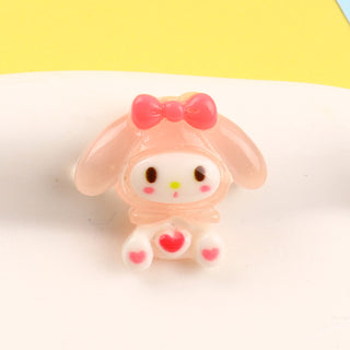 #356 2PCS Crystal Sitting My Melody Nail Charm