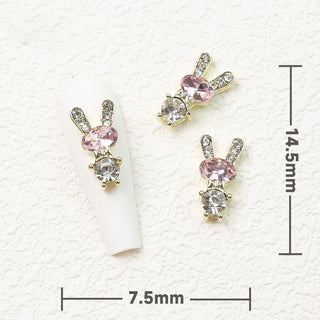  LX2 #140-148 2PCS Crystal Bunny Nail Charm by Nail Charm sold by DTK Nail Supply