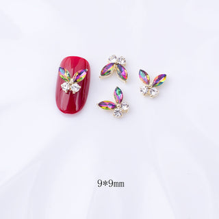 #295 Multicolor LX2 #289-295 2PCS Clear Two Stone Butterfly Nail Charm by Nail Charm sold by DTK Nail Supply