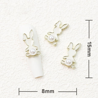 #131 White LX2 #130-131 2PCS Bunny Pear Tail Nail Charm by Nail Charm sold by DTK Nail Supply