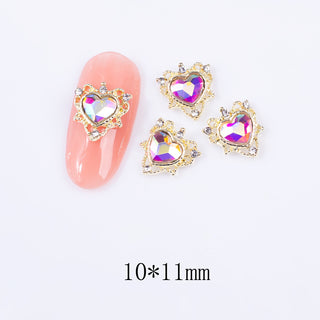 #277 Crystal LX2 #273-286 2PCS Gold Regal Heart Nail Charm by Nail Charm sold by DTK Nail Supply