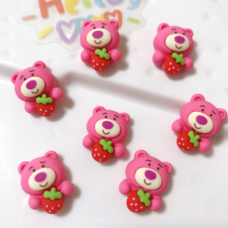  #436 2PCS Strawberry Lotso Bear Charm by Nail Charm sold by DTK Nail Supply