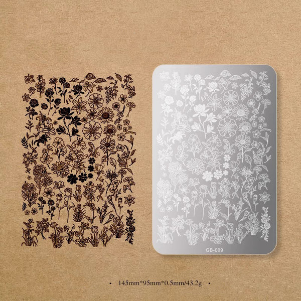 Nail Stamp Plate - 009 Wildflower