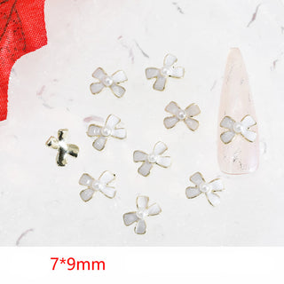 #346 White LX2 #345-346 2PCS Pearl Bow Nail Charm by Nail Charm sold by DTK Nail Supply