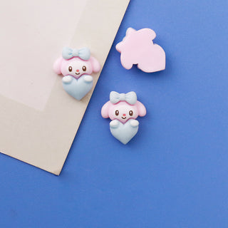 #395  Blue #395-400 2PCS My Melody Heart Nail Charm by Nail Charm sold by DTK Nail Supply