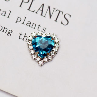 #177 Light Blue LX2 #177-182 2PCS Diamond Frame Heart Gem Nail Charm by Nail Charm sold by DTK Nail Supply