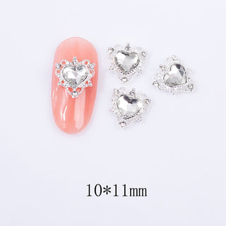 #280 Clear LX2 #274-282 2PCS Silver Regal Heart Nail Charm by Nail Charm sold by DTK Nail Supply