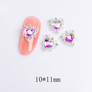 #278 Crystal LX2 #274-282 2PCS Silver Regal Heart Nail Charm by Nail Charm sold by DTK Nail Supply