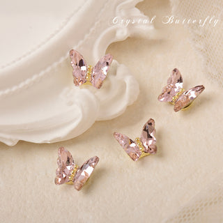 #309 Pink LX2 #307-314 2PCS Crystal Butterfly Nail Charm by Nail Charm sold by DTK Nail Supply