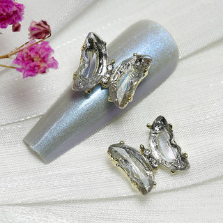 #231 Grey LX2 #231-235 2PCS Glass Butterfly Nail Charm by Nail Charm sold by DTK Nail Supply