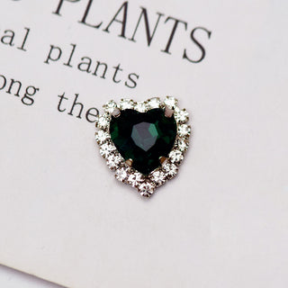 #182 Green LX2 #177-182 2PCS Diamond Frame Heart Gem Nail Charm by Nail Charm sold by DTK Nail Supply