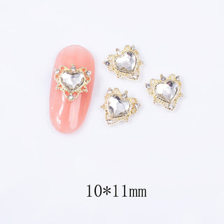 #279 Clear LX2 #273-286 2PCS Gold Regal Heart Nail Charm by Nail Charm sold by DTK Nail Supply